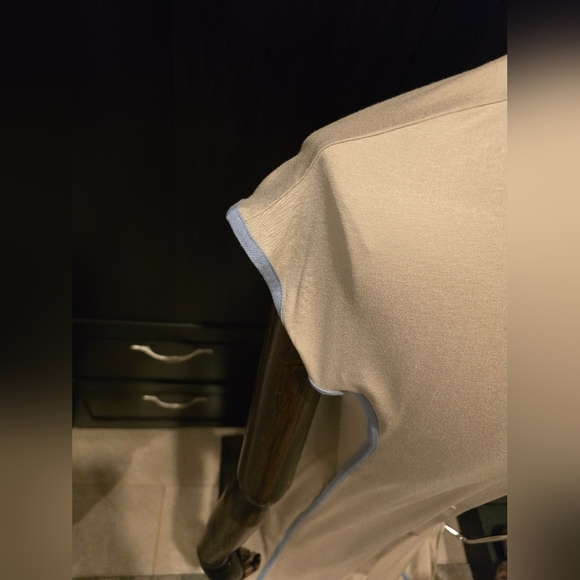 Frette LuxuryNewW/Tags 2025 Beige  Nightgown Pyjamas w/Blue Trim Button Down - Picture 5 of 16